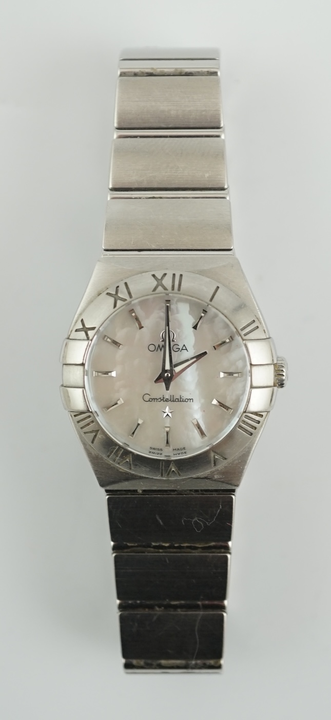 A lady's mid 2010's stainless steel Omega Constellation quartz wrist watch